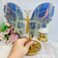 Large Labradorite Butterfly Wings With Purple Flash 21cm Tall