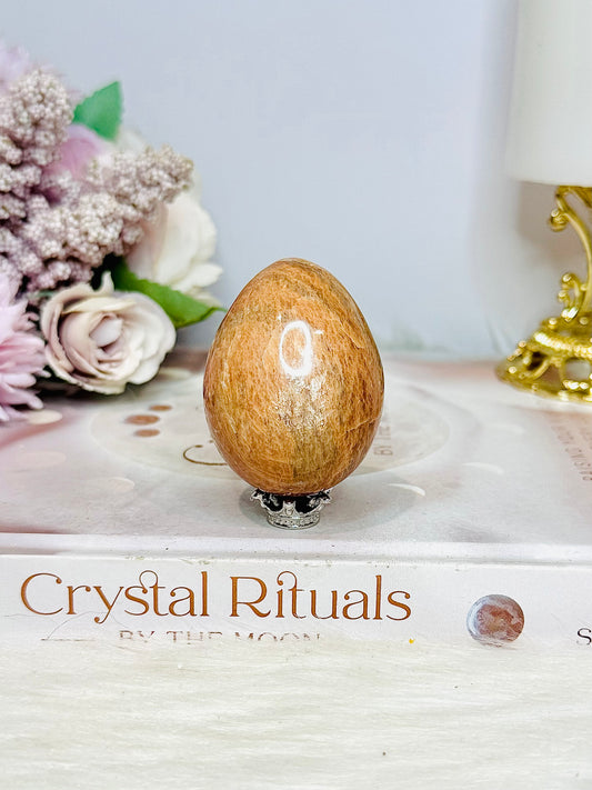 Peach Moonstone Egg on Stand 5cm