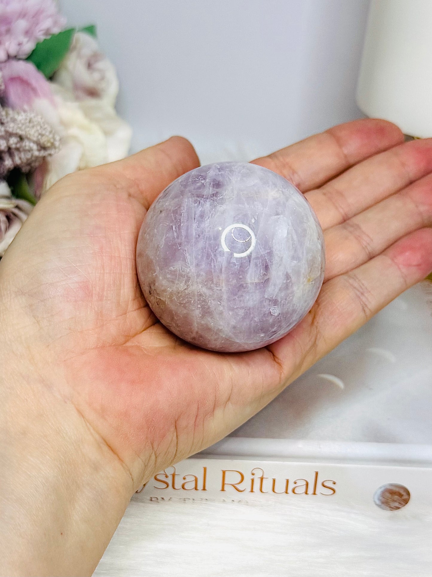 Natural Kunzite Sphere on Stand 5.5cm