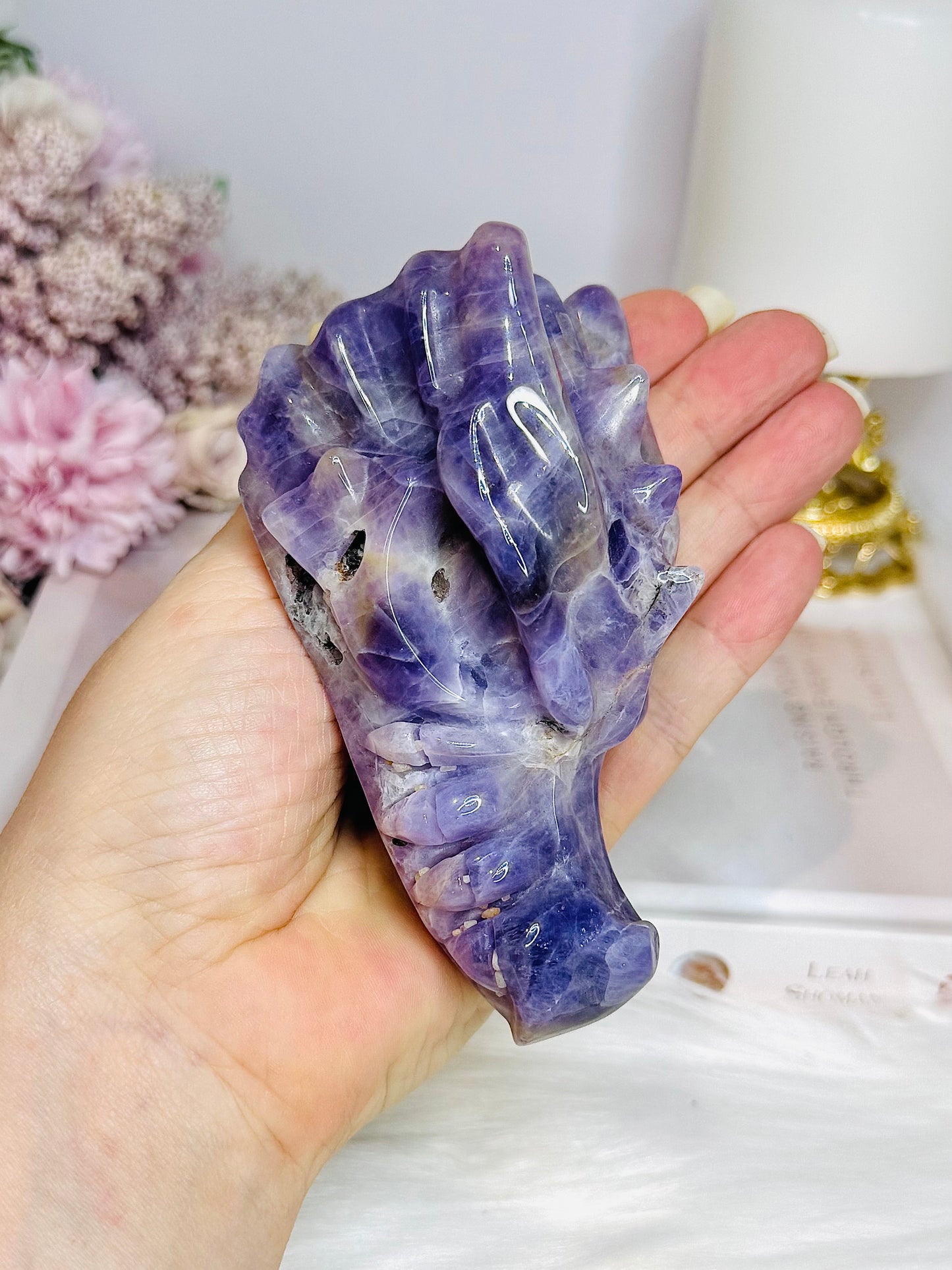Large Amethyst Carved Dragon Head 11cm