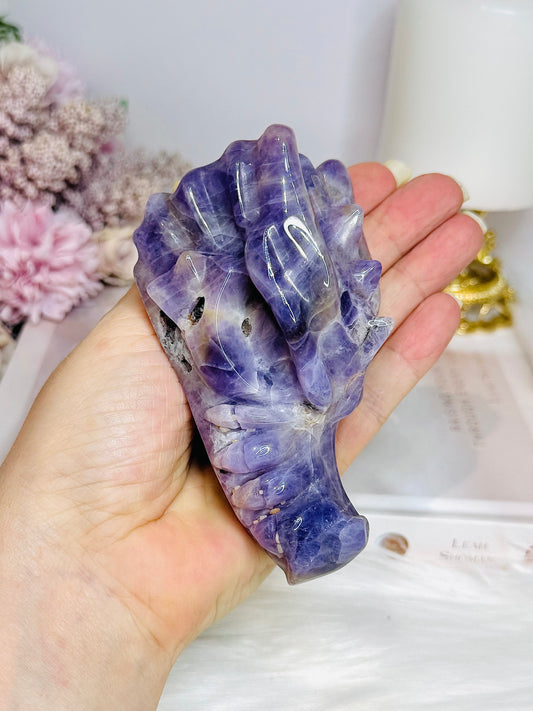 Large Amethyst Carved Dragon Head 11cm