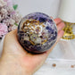 Large Chevron Amethyst Sphere on Stand 607g