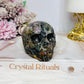 Root Fluorite Carved Skull 8cm 323g