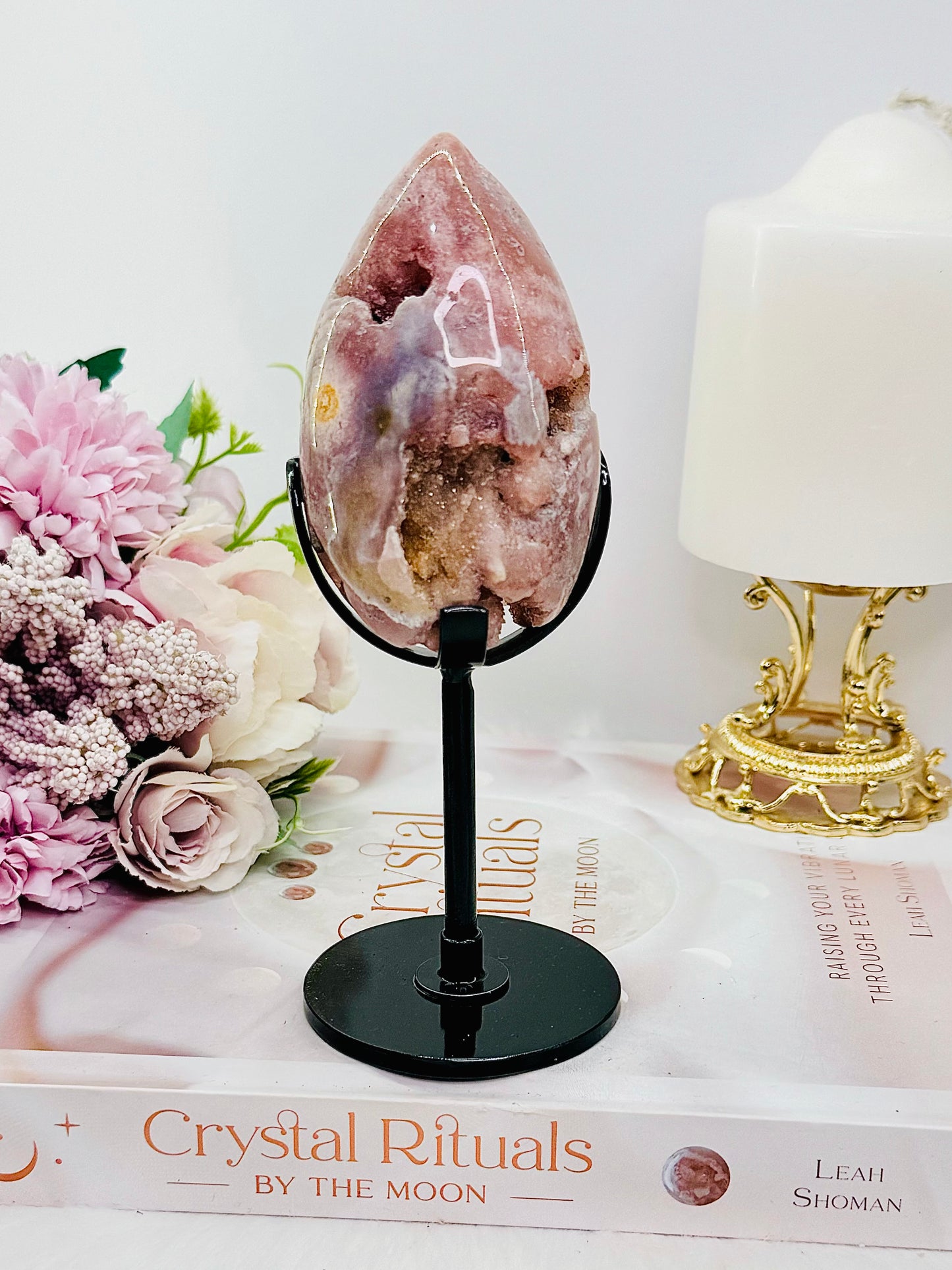 ⚜️ SALE ⚜️ Druzy Pink Amethyst Egg on Stand 16cm