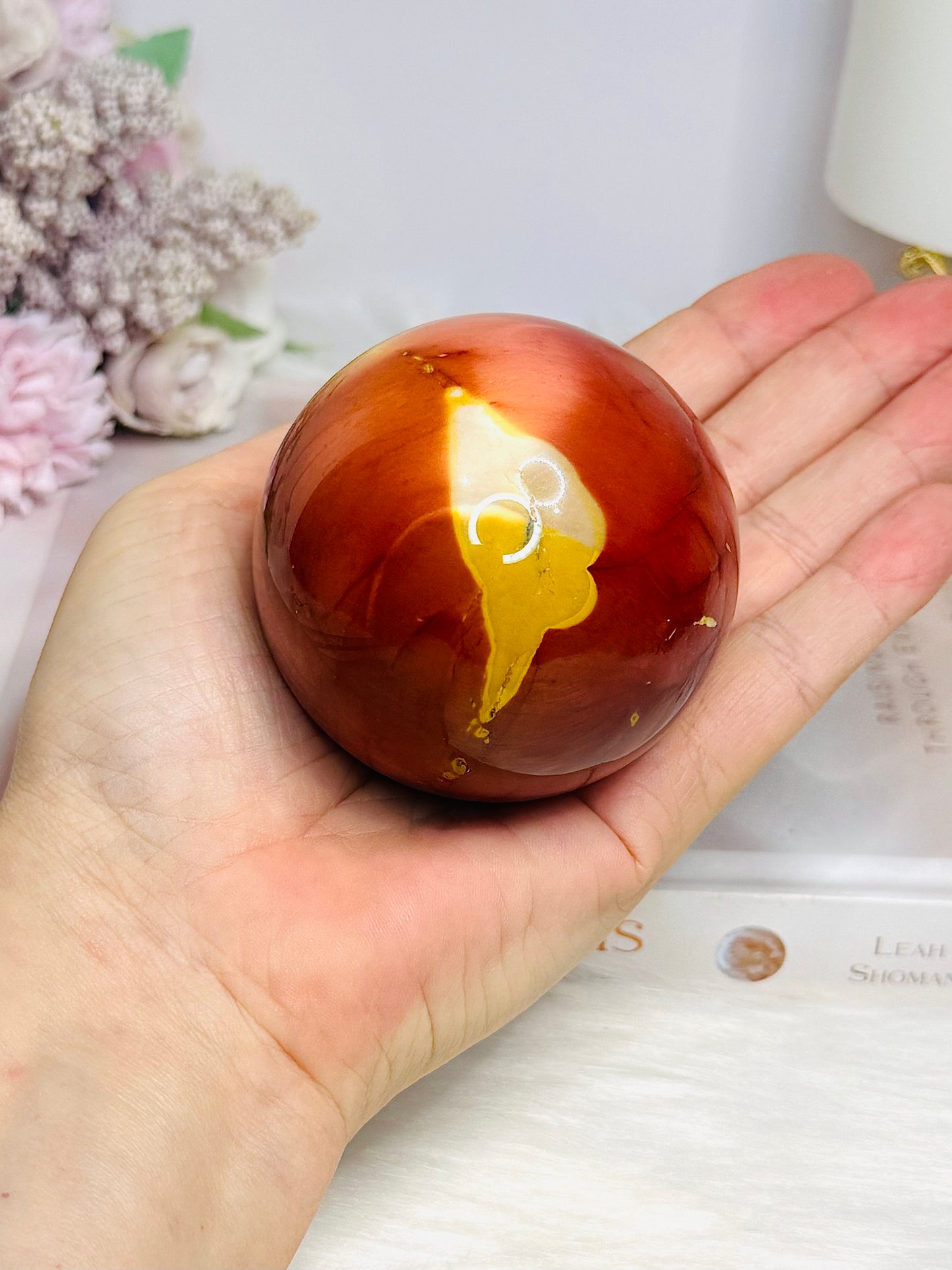 Large Mookaite Jasper Sphere on Stand 330g