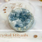 Blue Celestite Round Freeform 262g On Stand