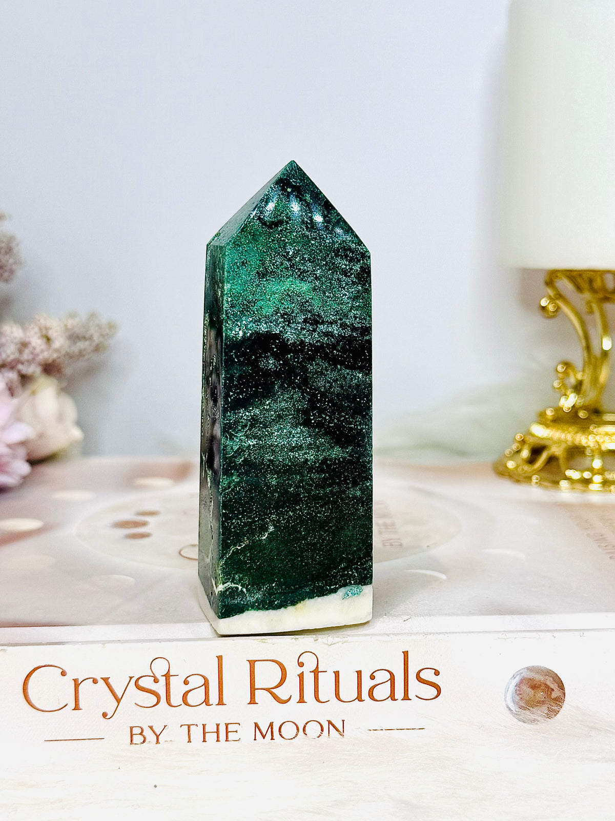 Chunky Green Unicorn Jasper Tower 8.5cm