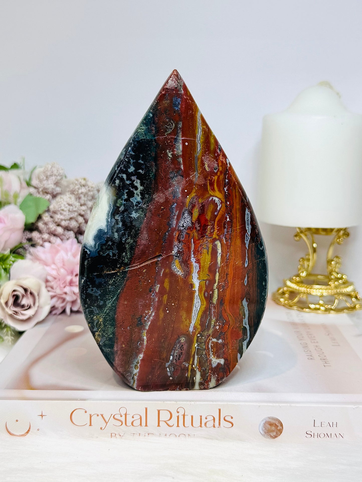 Large Ocean Jasper Druzy Flame 15cm 691g