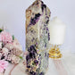 Huge Naturally Formed Purple Cubed Fluorite in Matrix Carved Tower | Generator 22.5cm