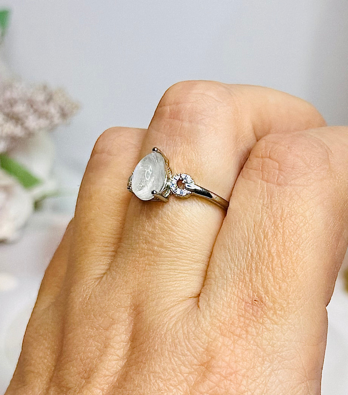 Moonstone Adjustable Ring