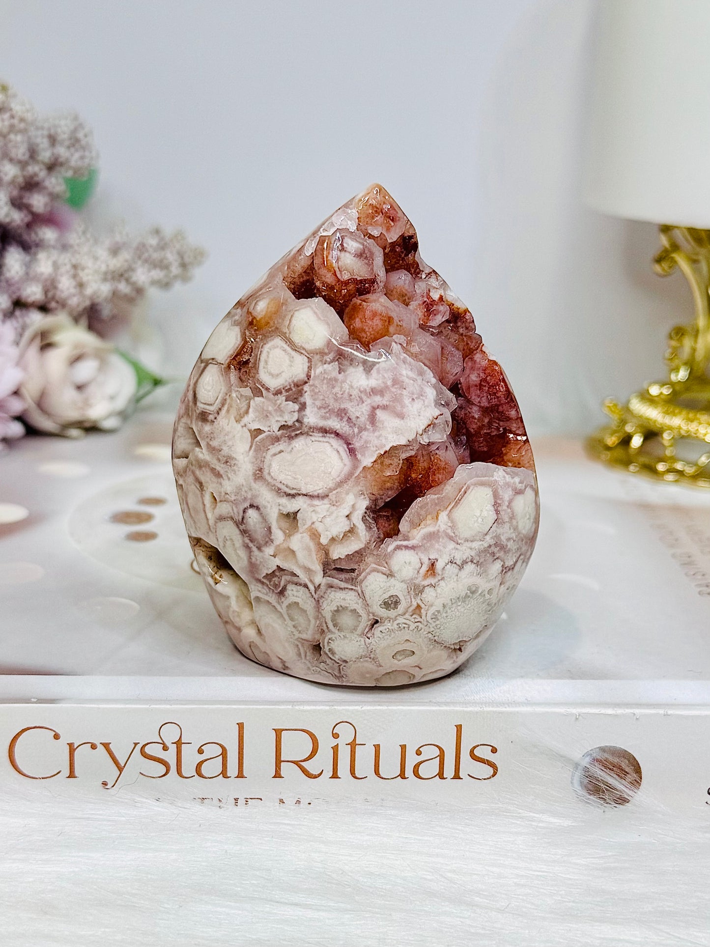 High Grade Druzy Flower Agate Freeform 8cm