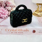 Stylish & Fab Black Obsidian ‘Chanel’ Carved Handbag 283grams