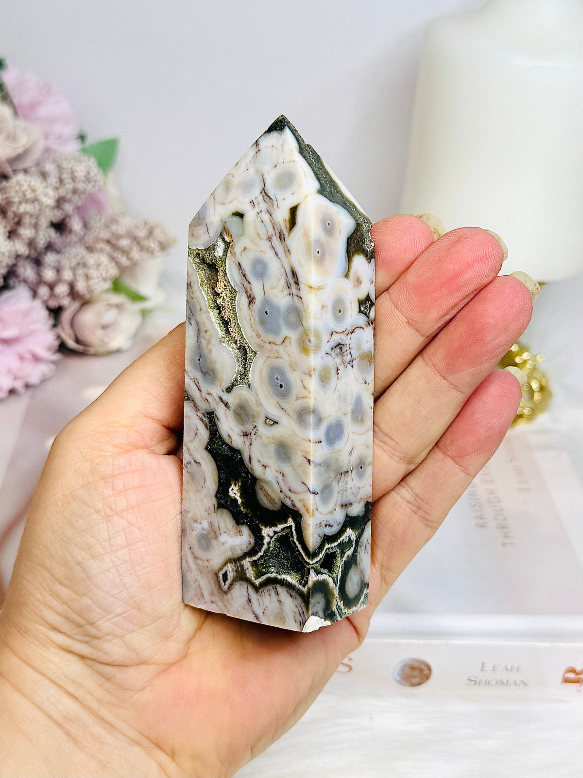Rare Eighth Vein Jasper Druzy Chunky Tower 11cm 231g