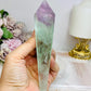 Watermelon Fluorite Wand | Tower with Rainbows 14.5cm