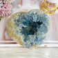 Huge 1.65KG Natural Blue Celestite Cluster Carved Heart