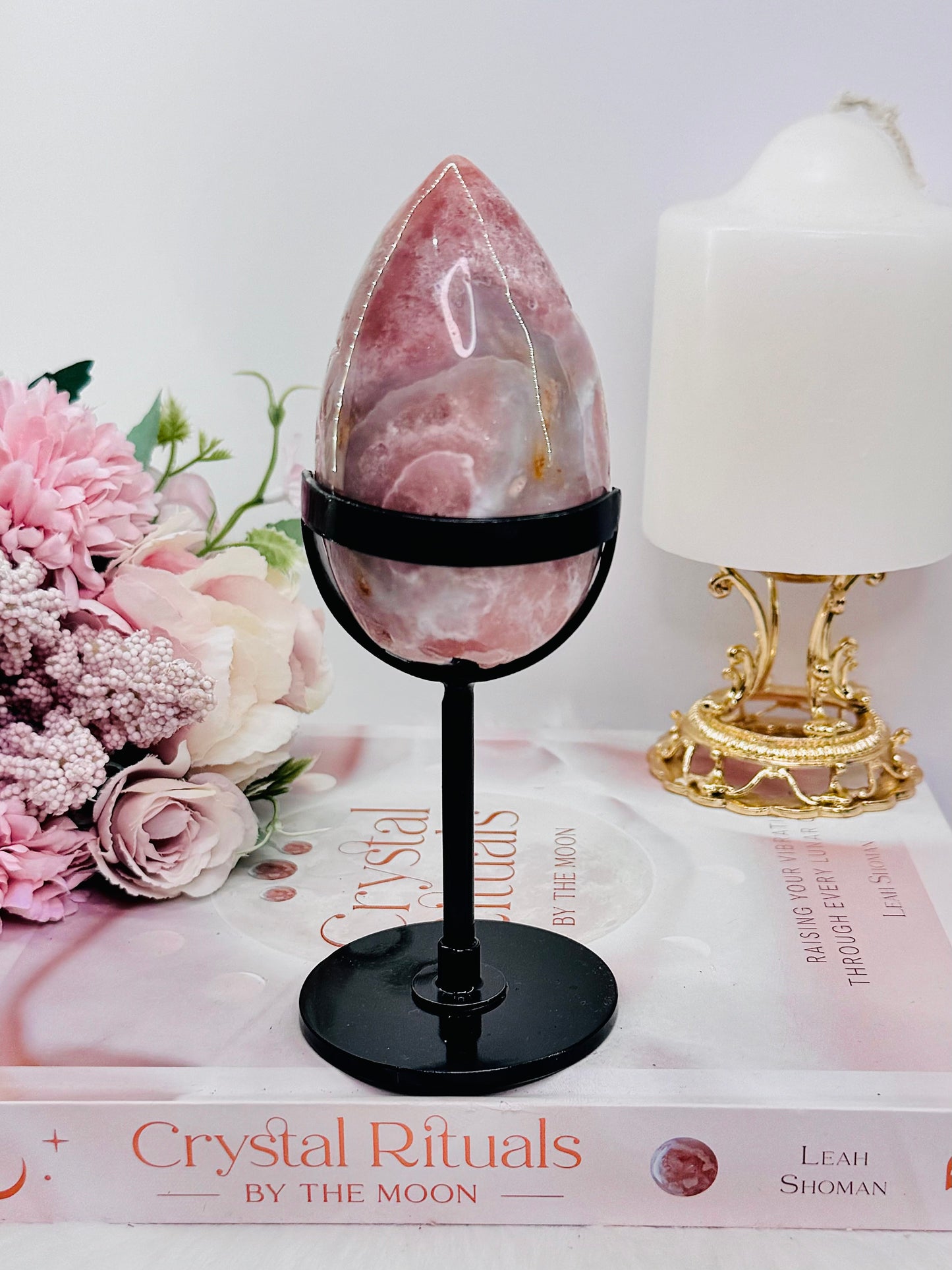 ⚜️ SALE ⚜️ Druzy Pink Amethyst Egg on Stand 16cm