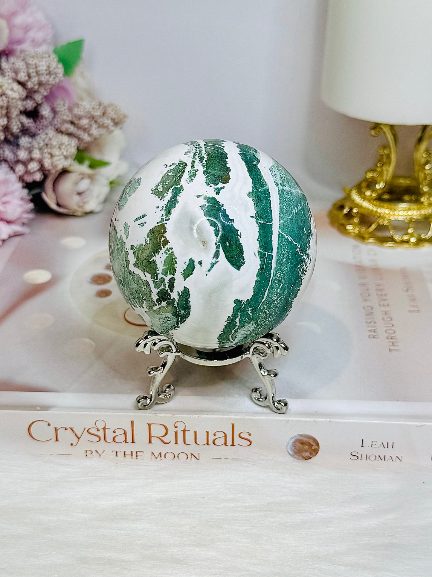 Large Unicorn Jasper Sphere on Stand 346g
