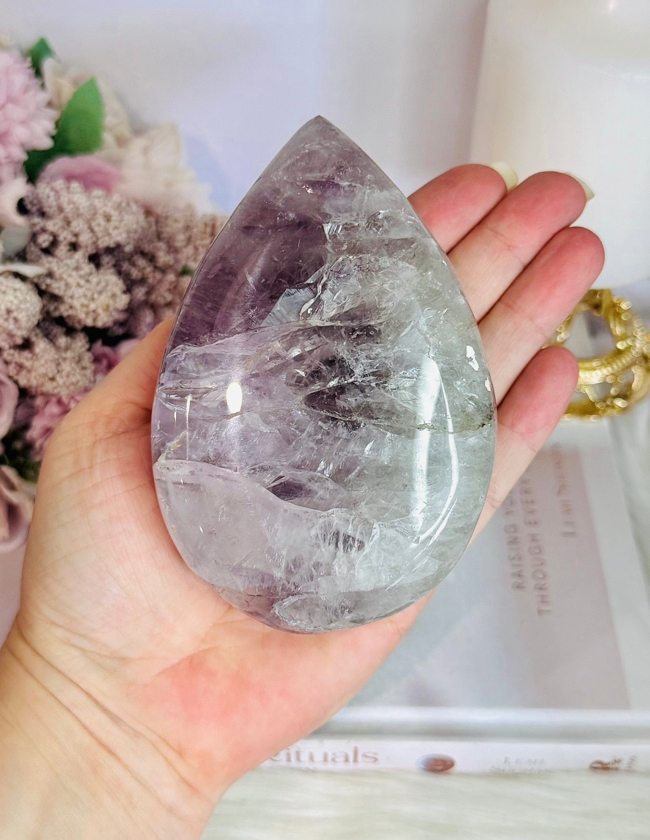 Polished Chunky Amethyst Flame | Freeform on Stand 17cm 683g