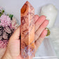 High Grade Large 14.5cm Pink Cotton Candy Agate Tower