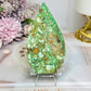 Variscite Carved Flame 10cm on Stand (does not stand alone)