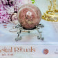 Pretty Rhodonite Sphere 174grams On Silver Stand