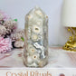 Green Flower Agate Chunky Druzy Tower 10.5cm 282g
