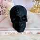 Beautifully Carved Black Tourmaline Skull with a Matt Finish 9cm