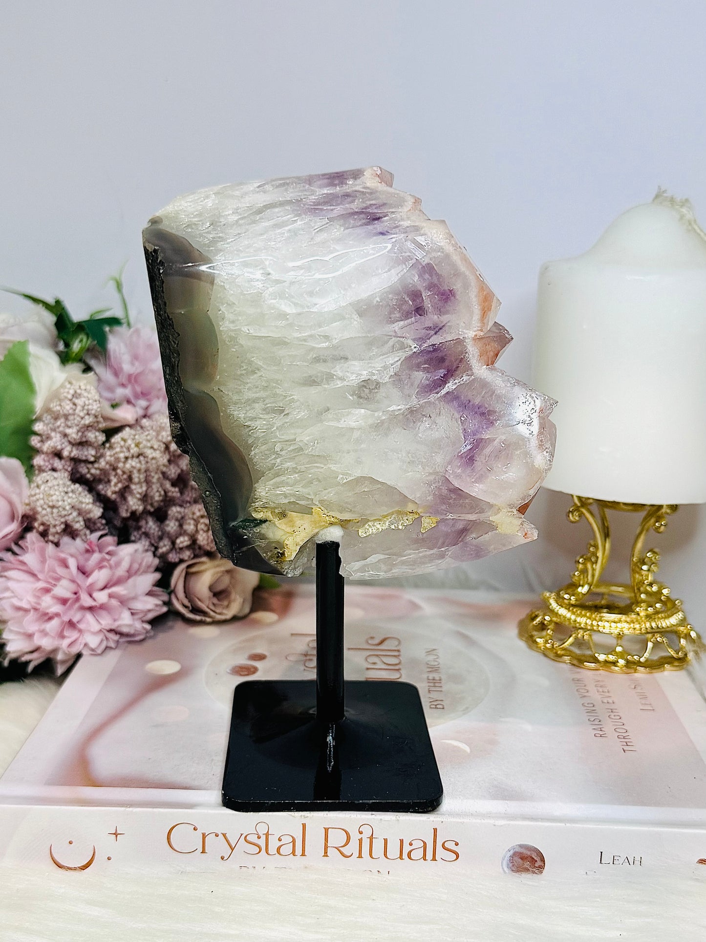 Rare Colour Large Amethyst Natural Freeform Cluster on Stand 17cm 1.12KG