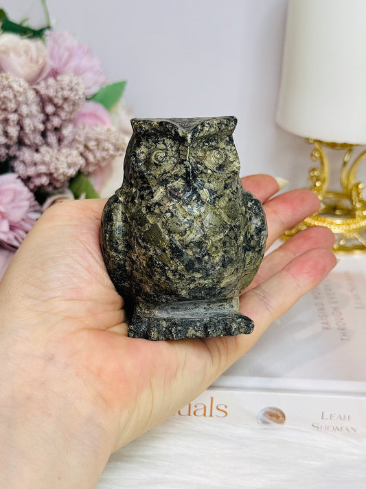 Large Pyrite Owl 8cm 458g
