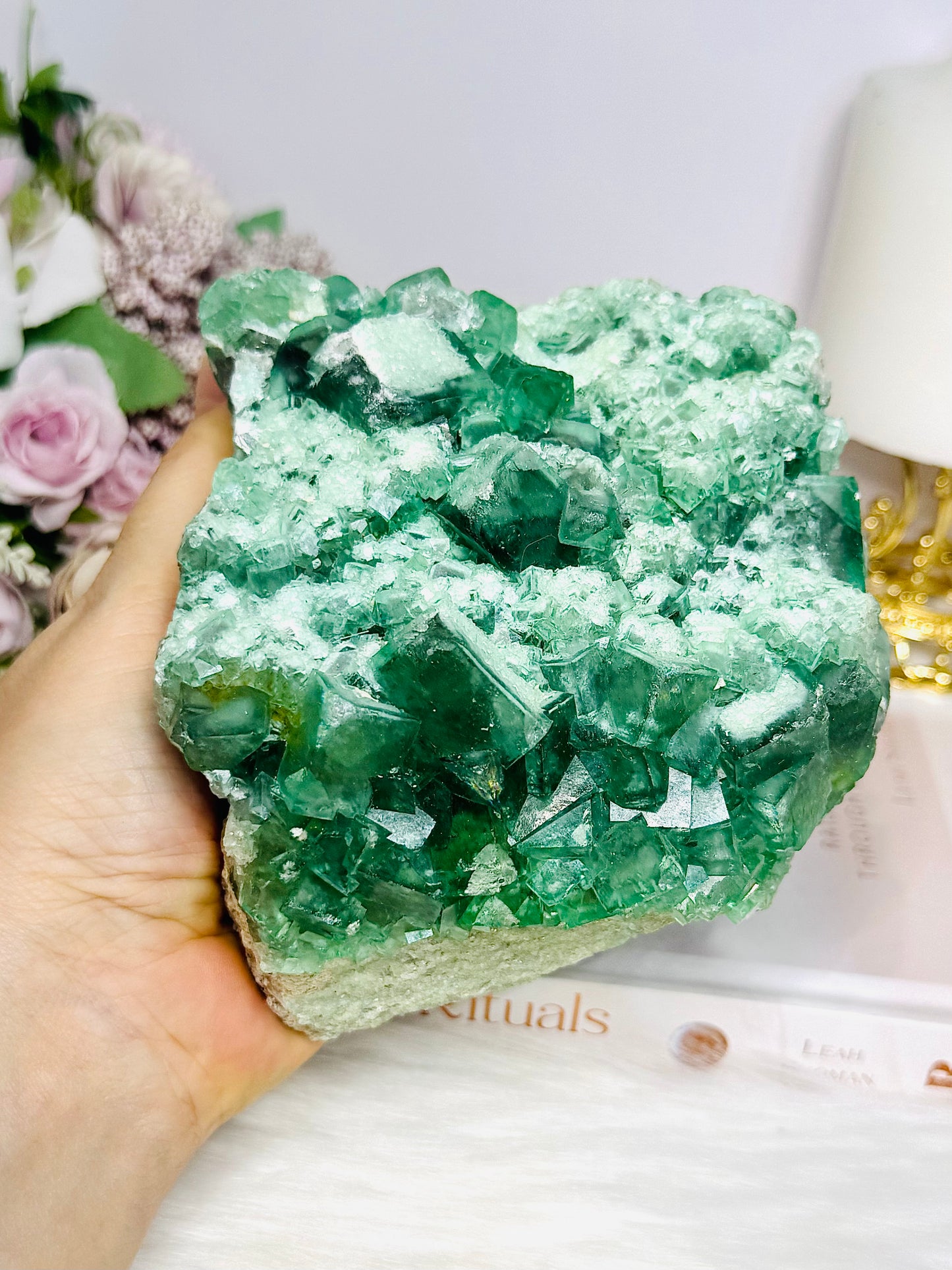 High Grade Green Cubed Fluorite Specimen 12cm 1.15KG
