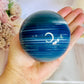 Gorgeous Large 702gram Blue Agate (dyed) Sphere On Stand