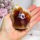 Chunky Flower Agate Carved Flame 8cm 315g