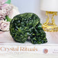 Green Jade Filigree Carved Skull 9cm