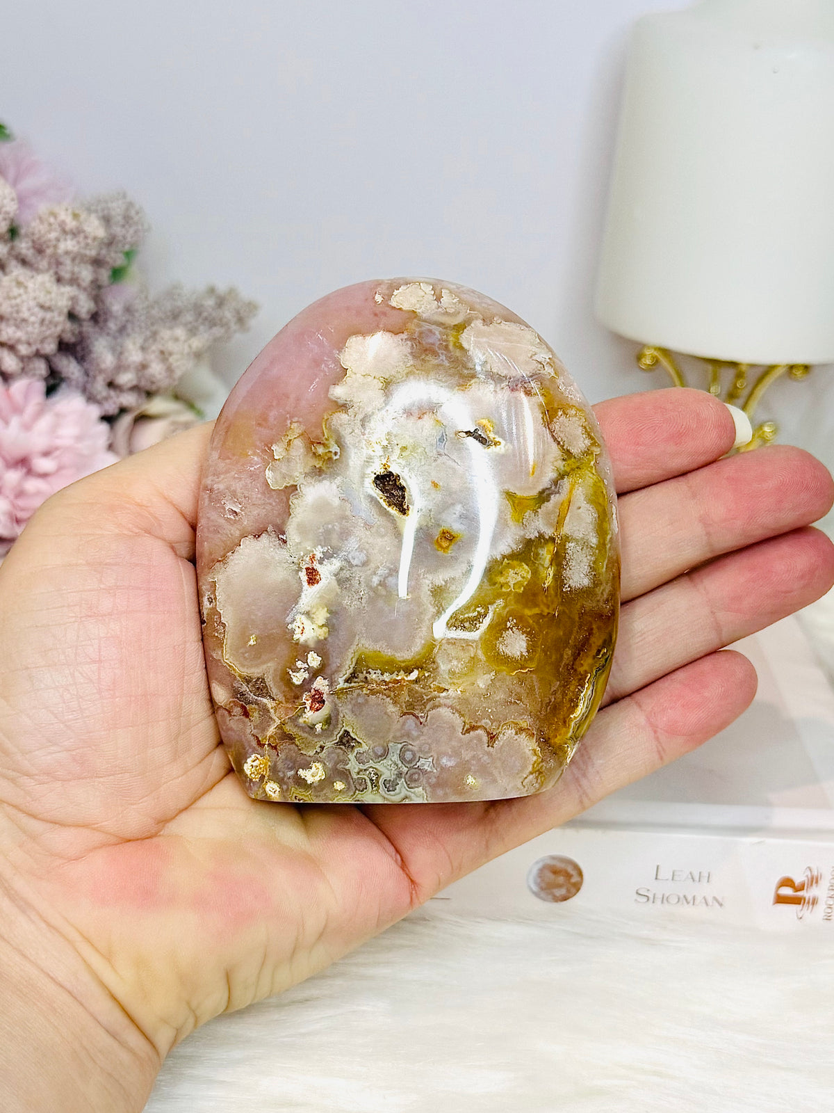 Flower Agate Druzy Freeform 8.5cm
