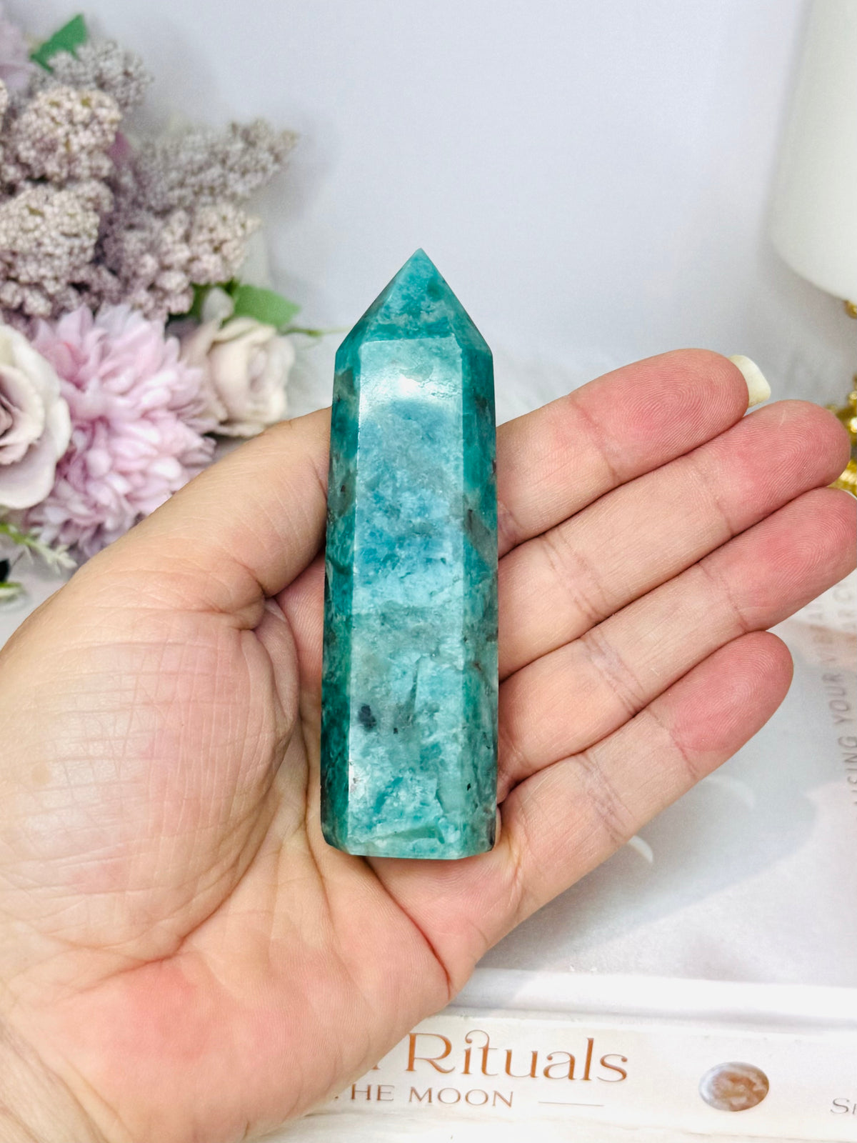 Green Smokey Amazonite Tower 9cm