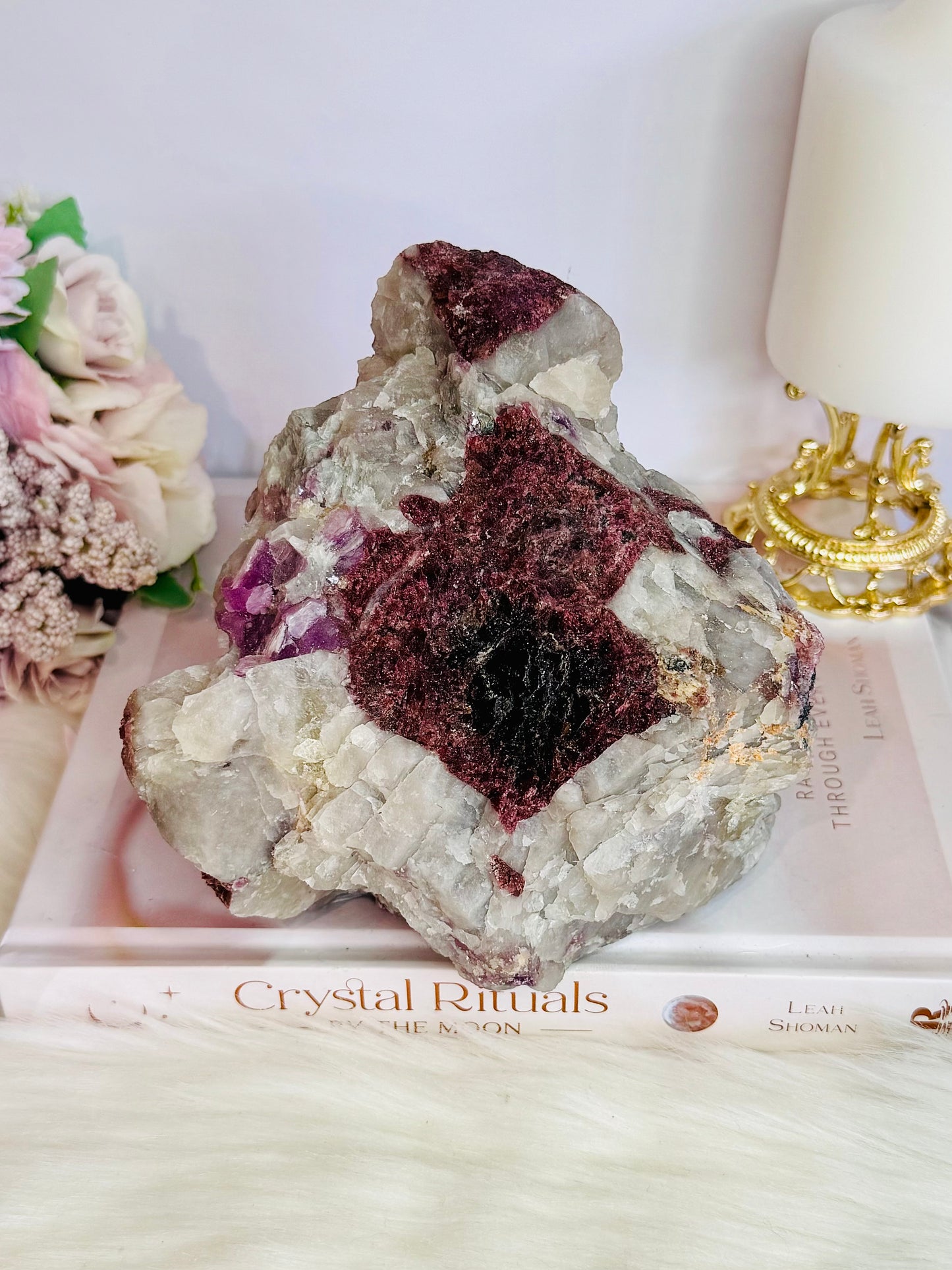 Phenomenal Huge 1.84KG Natural Pink Tourmaline & Lepidolite In Matrix Magical Specimen