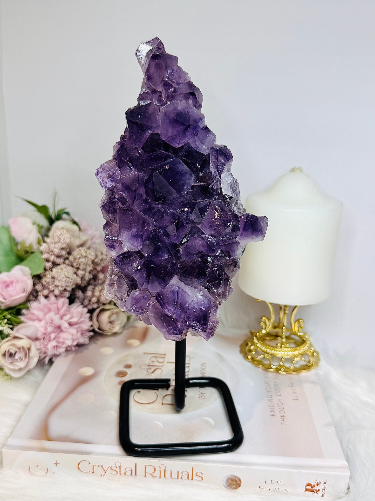 Large High Grade Amethyst Cluster on Stand 25cm 1.59KG