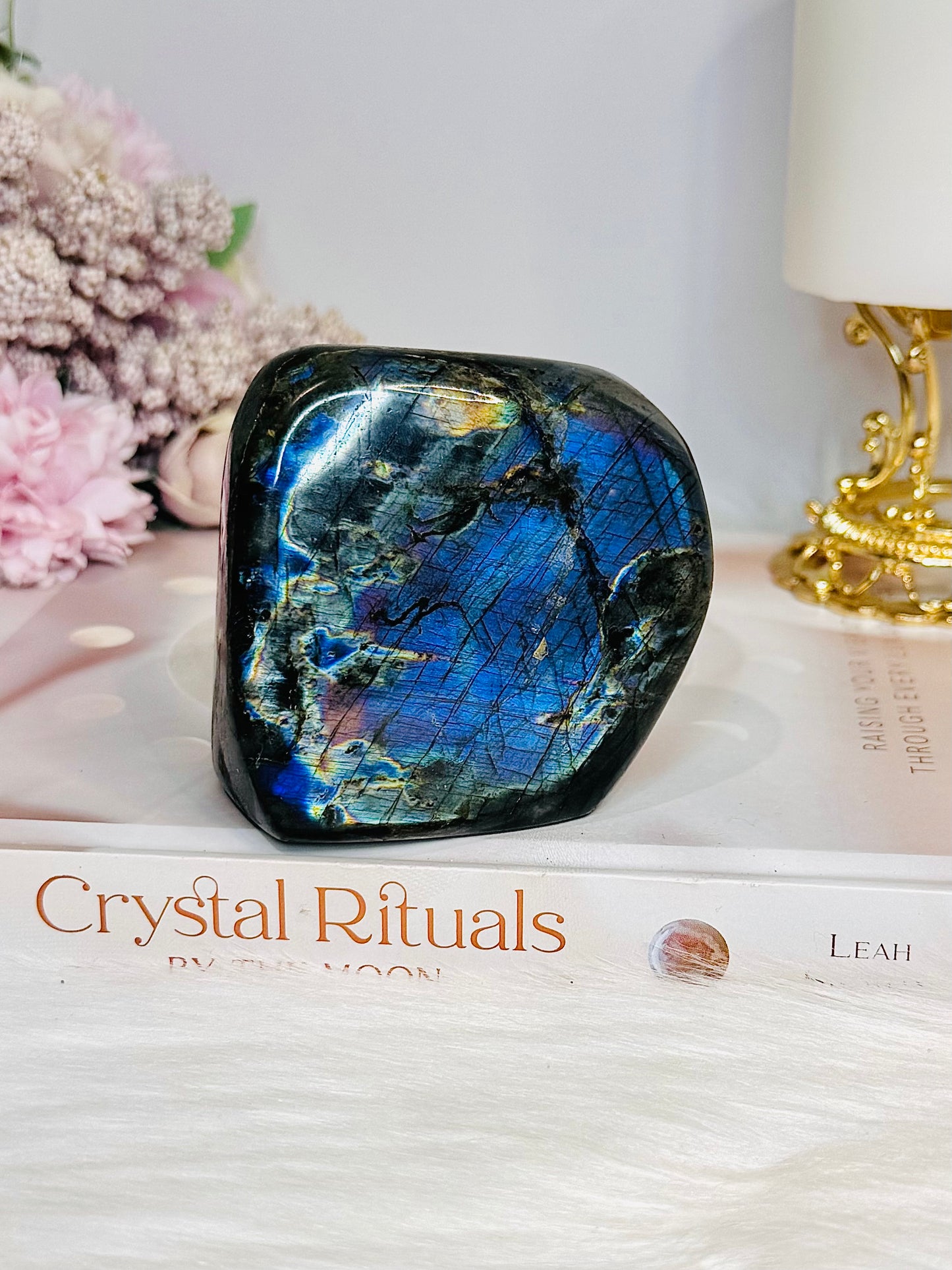 High Grade Spectrolite (Labradorite) Freeform from Finland - (Flash is all purple although it looks blue in pic) 8cm 374g