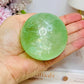 Green Fluorite Sphere with Rainbows On Stand 444g
