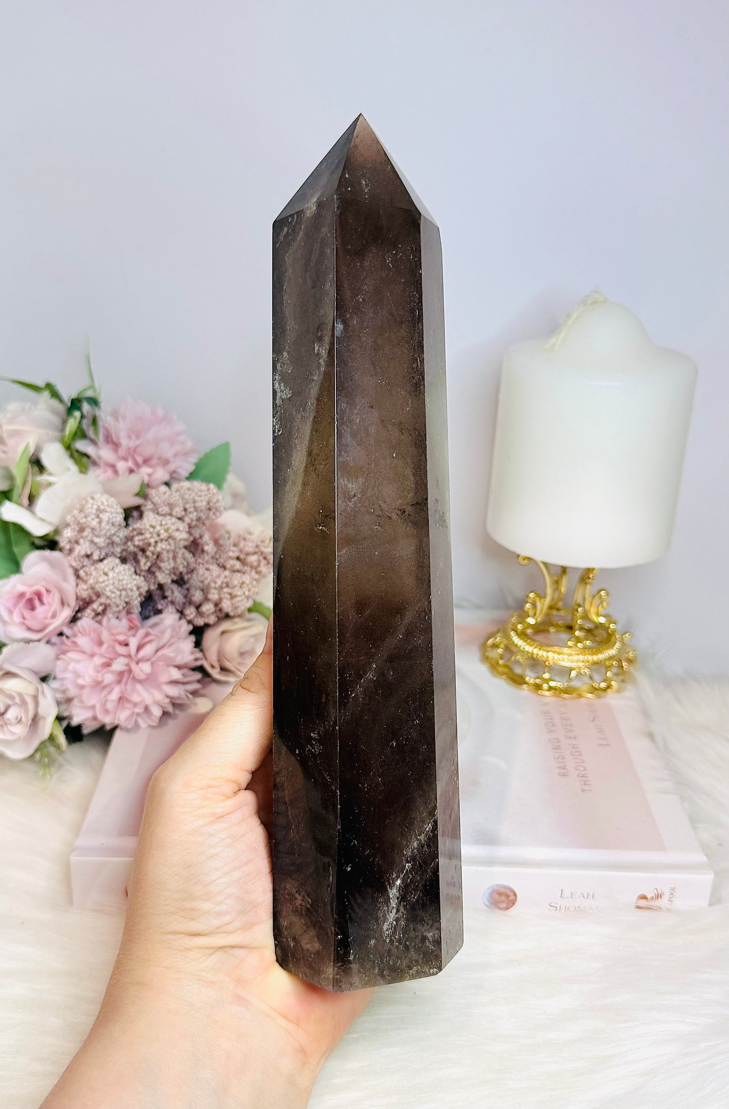 Large Smokey Quartz Tower 24cm 904g