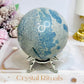 Large K2 Granite with Azurite Sphere On Stand 770g