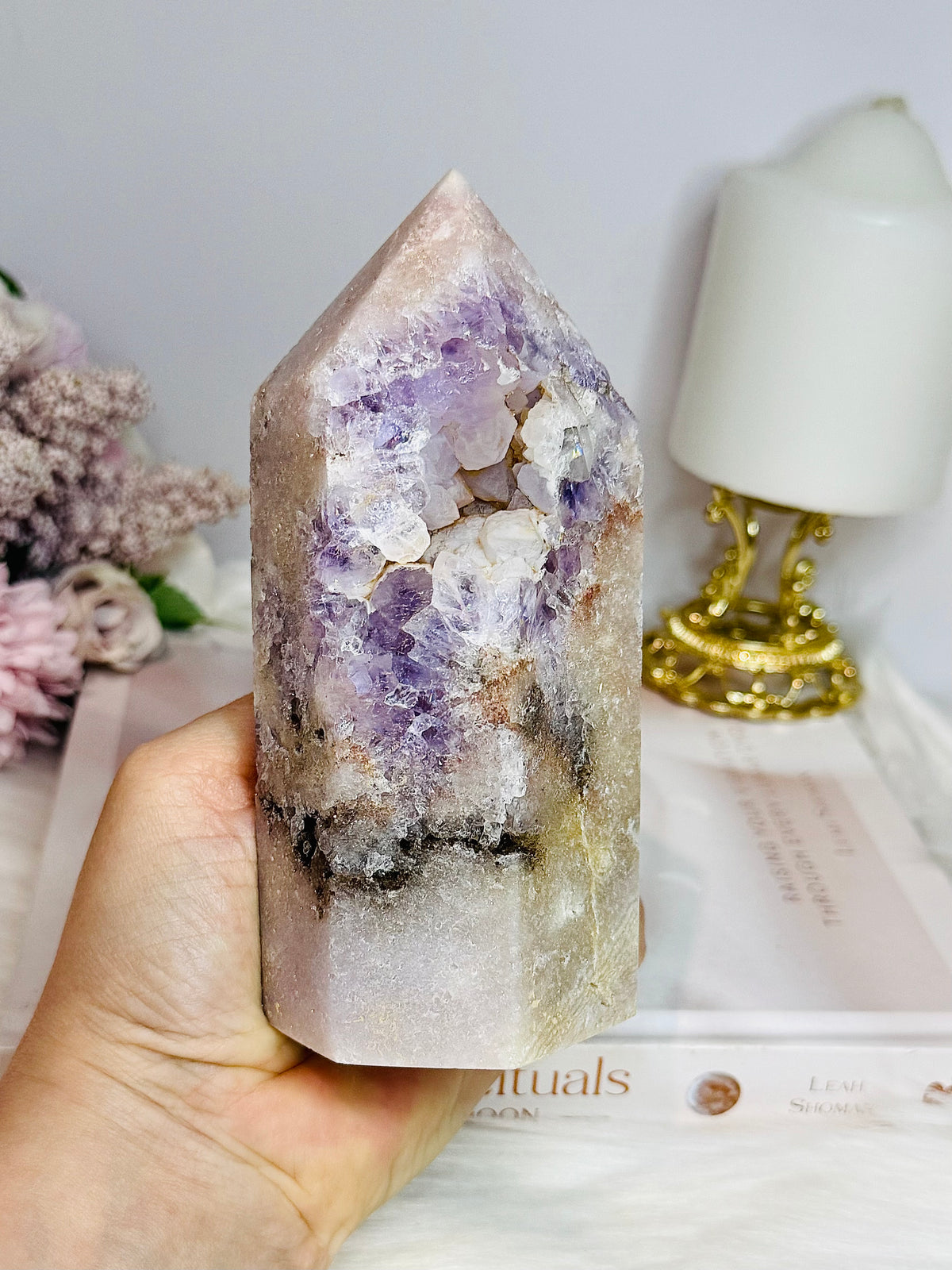 High Grade Chunky Pink Amethyst Druzy Tower 14.5cm 742g