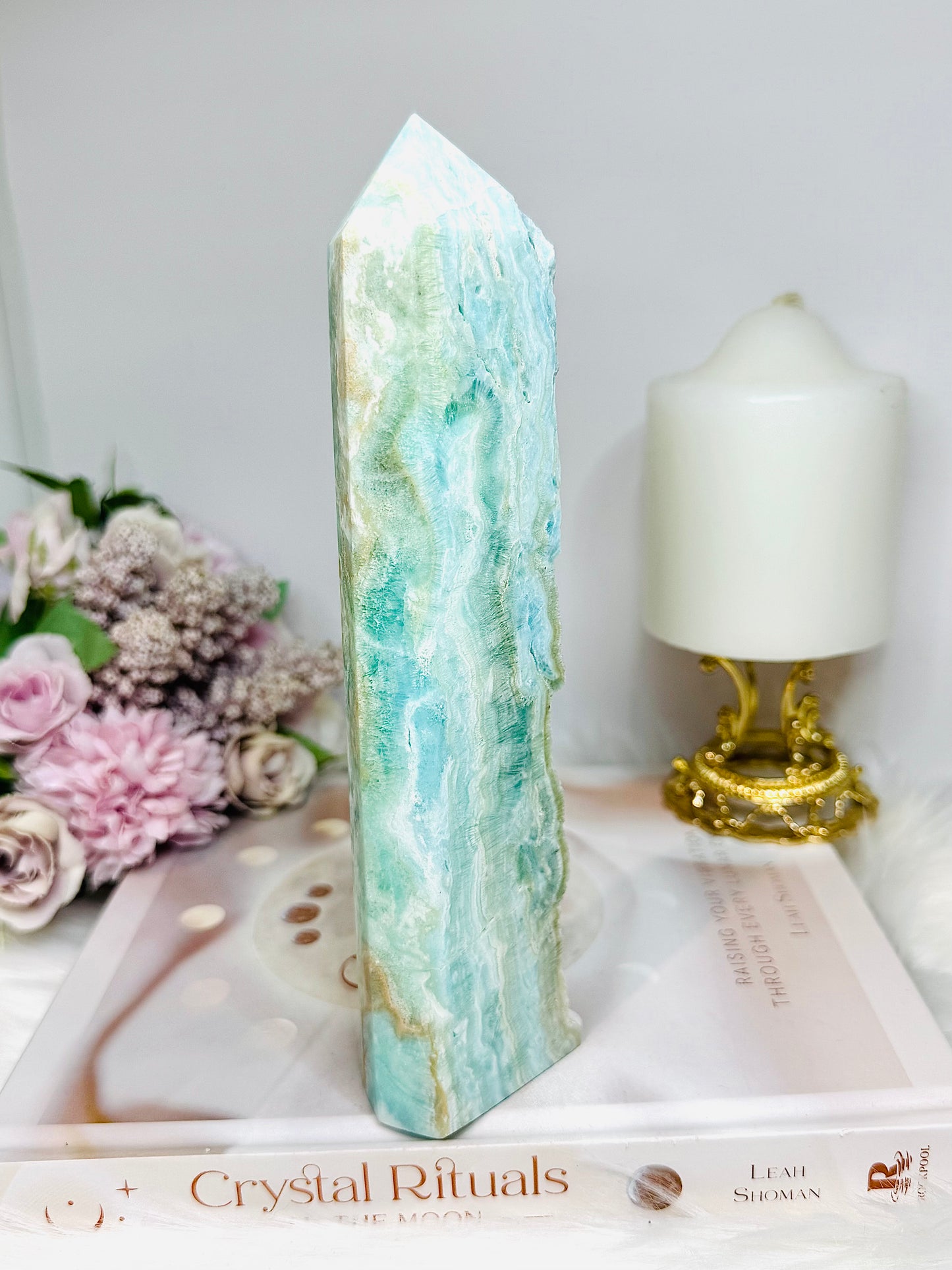 Large Blue Hemimorphite Tower 19cm