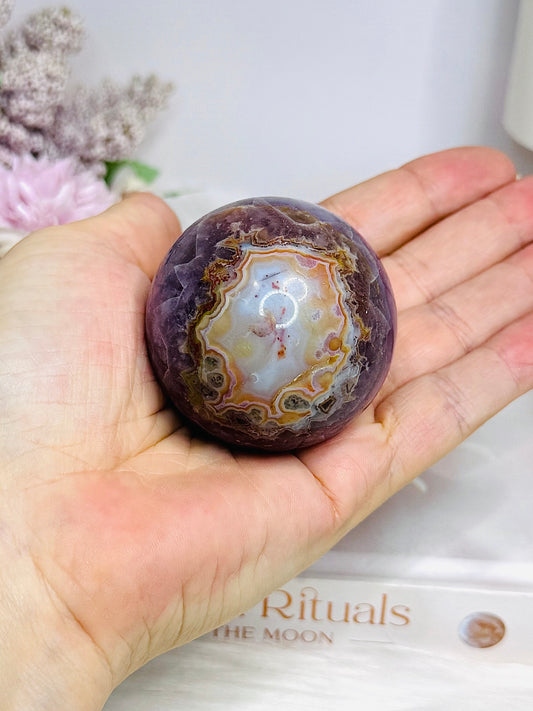 Crazy Lace Amethyst Sphere on Stand 184g