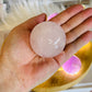 Feminine Energy ~ Large Light Stand 20cm with Glass Fairy Sphere, 3 Amethyst Spheres, Rose Quartz Sphere & 2 Pink Amethyst Spheres