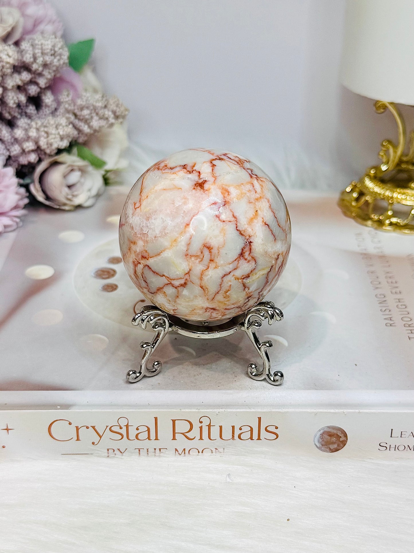 Red Vein Jasper Sphere on Stand 266g