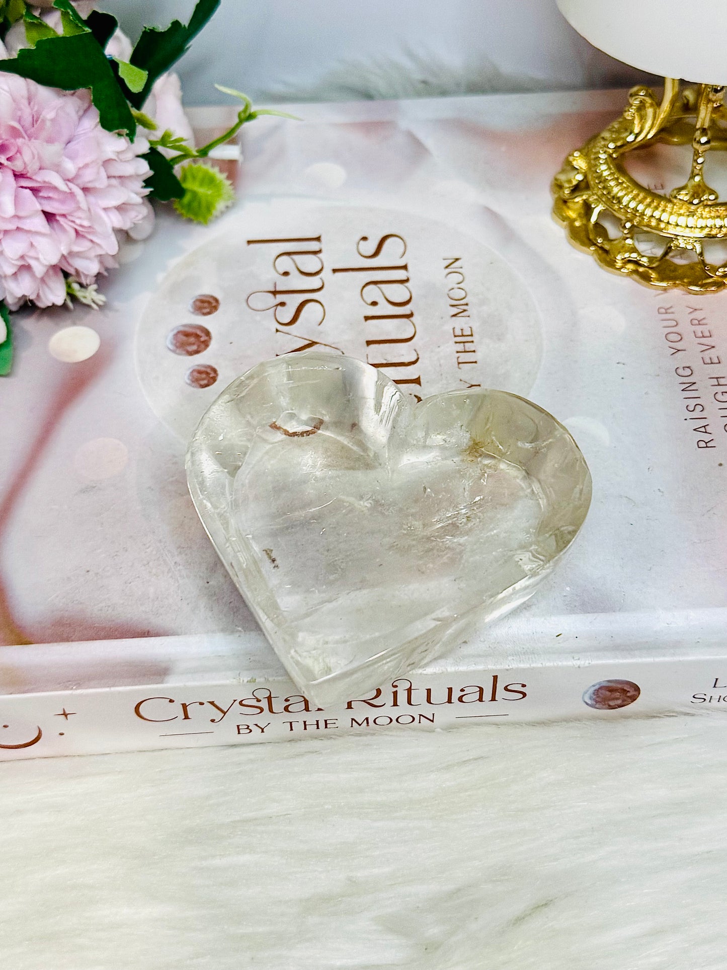 Clear Quartz Chunky Heart Bowl 7.5cm