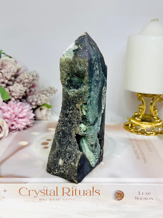 Large Grape Agate Tower 14cm 441g