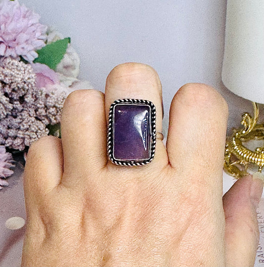 Sterling Silver Amethyst Ring Size 9