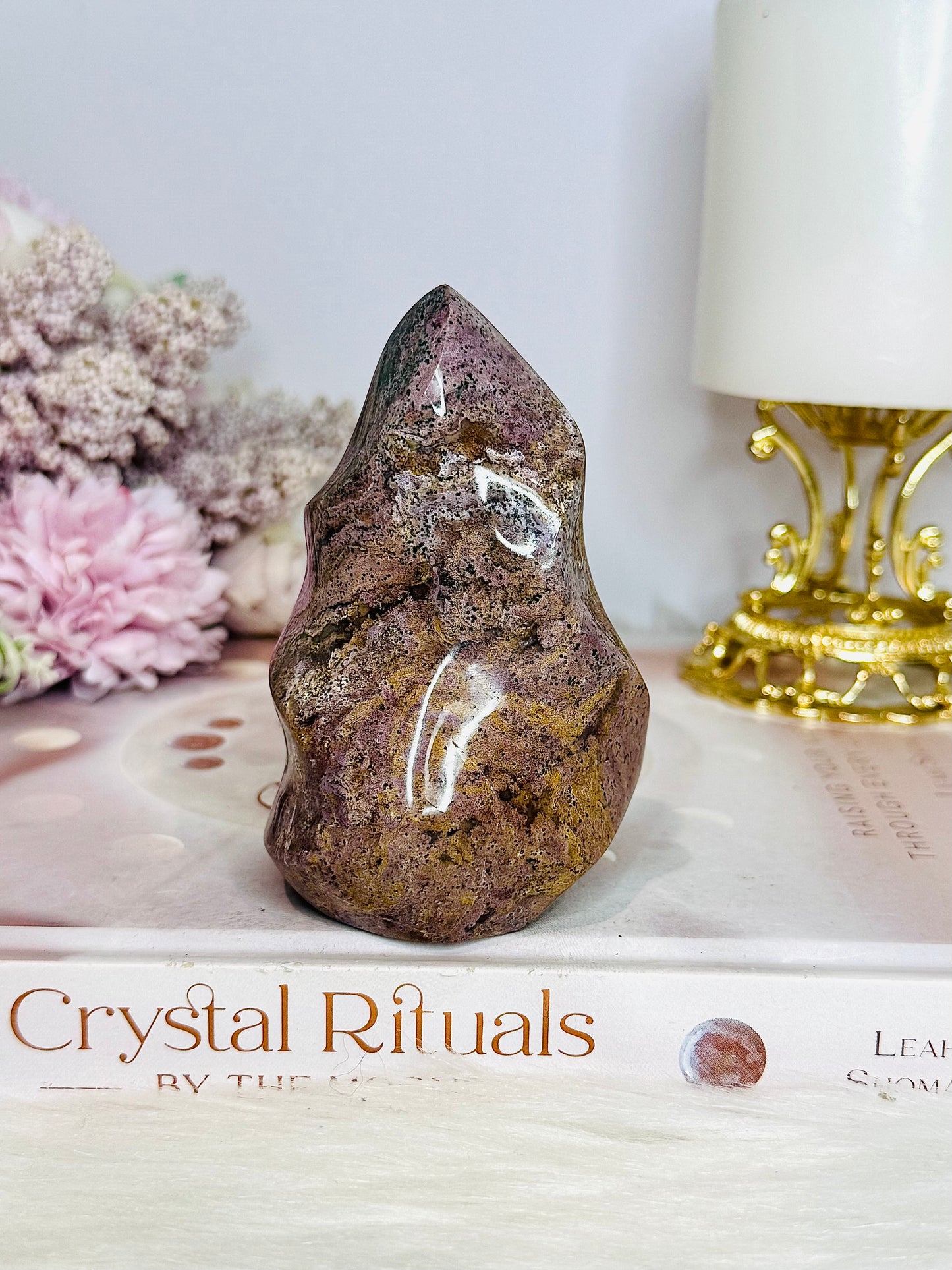 Ocean Jasper Carved Flame | Freeform 245g 9.5cm
